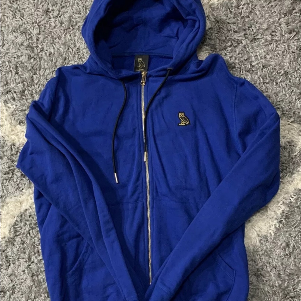 OVO Octobers Very Own Zipper Hoodie Blue Medium